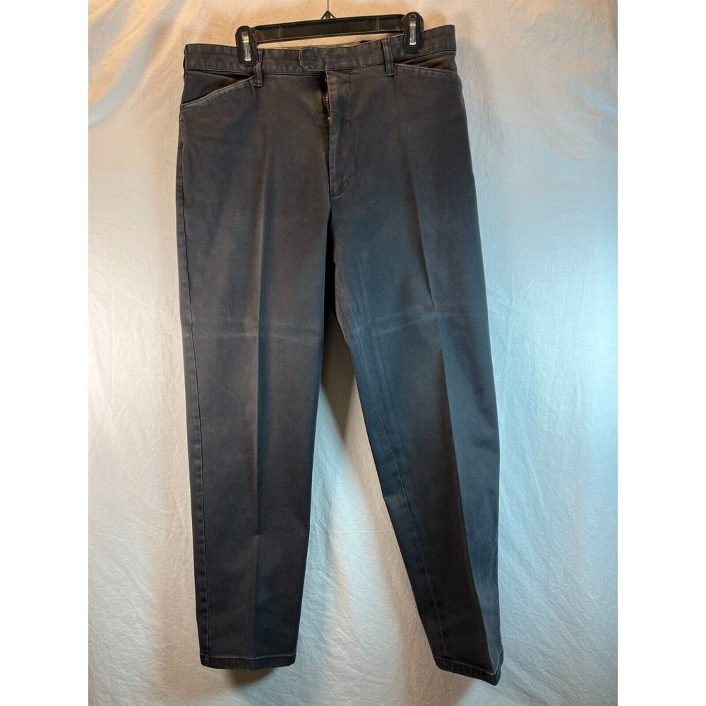DKNY Mens Black Flat Front Chinos Size 34x30 Gray Straight Fit Pants